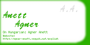 anett agner business card
